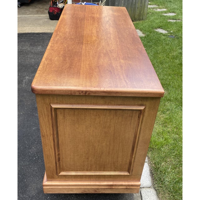 Brown 1990s Premium 3-Piece Fluted Maple Set - Credenza/Dresser & Pair of End Tables/Nightstands For Sale - Image 8 of 14