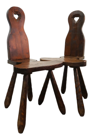 French Brutalist Chairs, 1950s, Set of 2