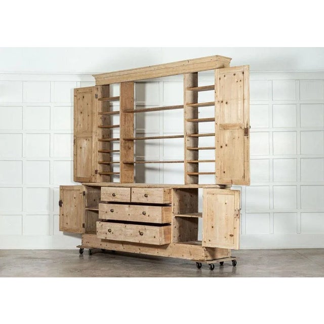 Large English Pine Open Back Dresser, 1870s For Sale - Image 6 of 13
