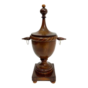 Small 19th Century Dutch Wooden Lidded Wool Basket