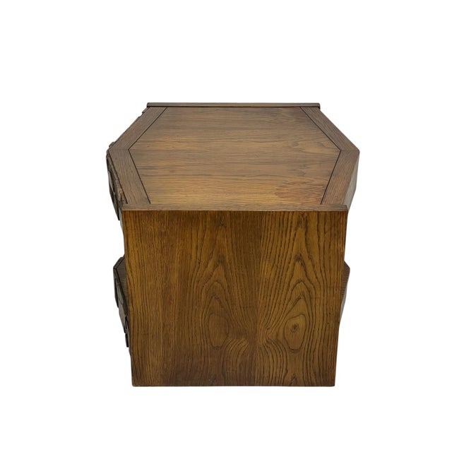 Wood Vintage Lane Furniture Pueblo Brutalist Oak Dresser, C. 1970s For Sale - Image 7 of 11