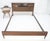 Wood Walnut Storage Compartment Wedge Shape Headboard Queen Size Bed w/ Rails For Sale - Image 7 of 12