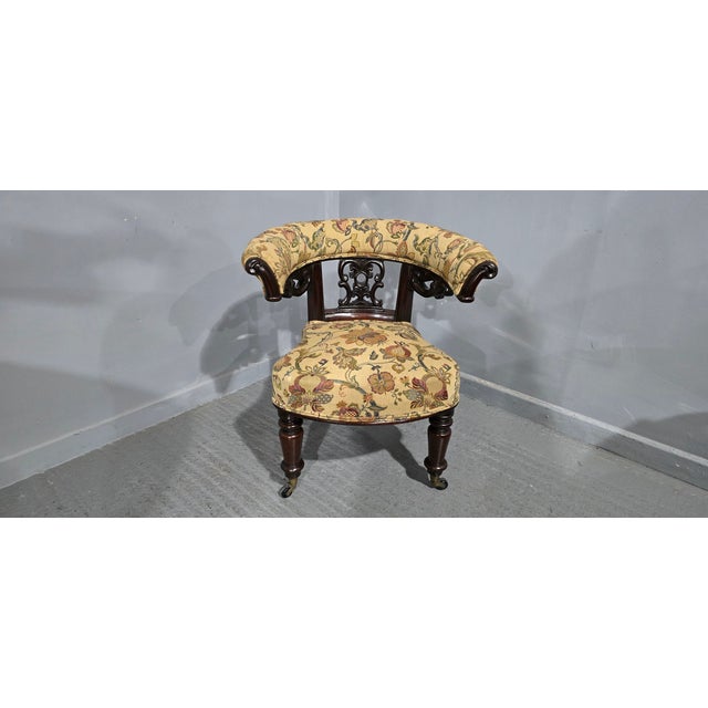 Wood Horseshoe Back Desk Chair, 1850 For Sale - Image 7 of 11