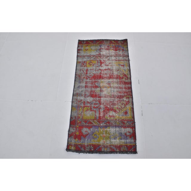 Turkish Small Vintage Handknotted Rug For Sale - Image 3 of 5