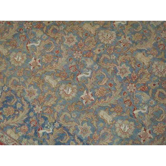 Early 20th Century Silk and Wool Persian Pictorial Qum Rug rug no.j1629 For Sale In New York - Image 6 of 7