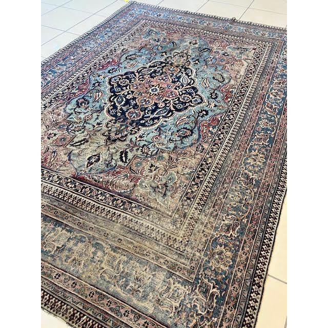 1910s Distressed Antique Persian Rug , 8'10" X 12'6 For Sale - Image 5 of 12