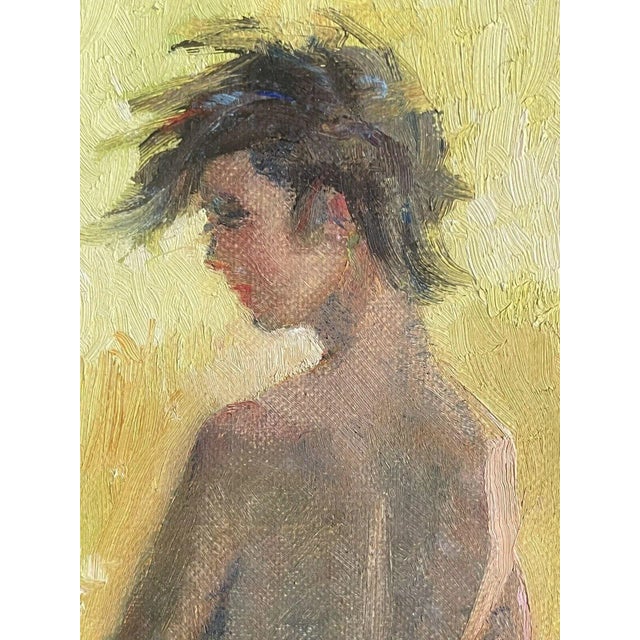 Mid 20th Century Impressionist Style Figurative Female Nude in a Field of Flowers Painting, Framed For Sale - Image 4 of 6
