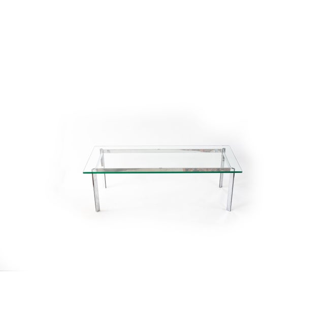 Industrial Minimal Glass Table For Sale - Image 5 of 6