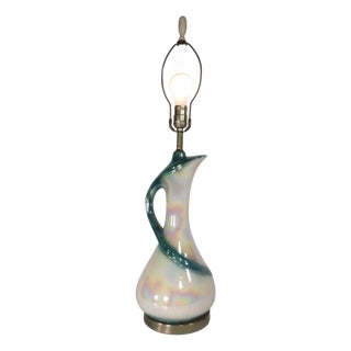 Mid 20th Century Hollywood Regency Ewer Form Ceramic Table Lamp For Sale
