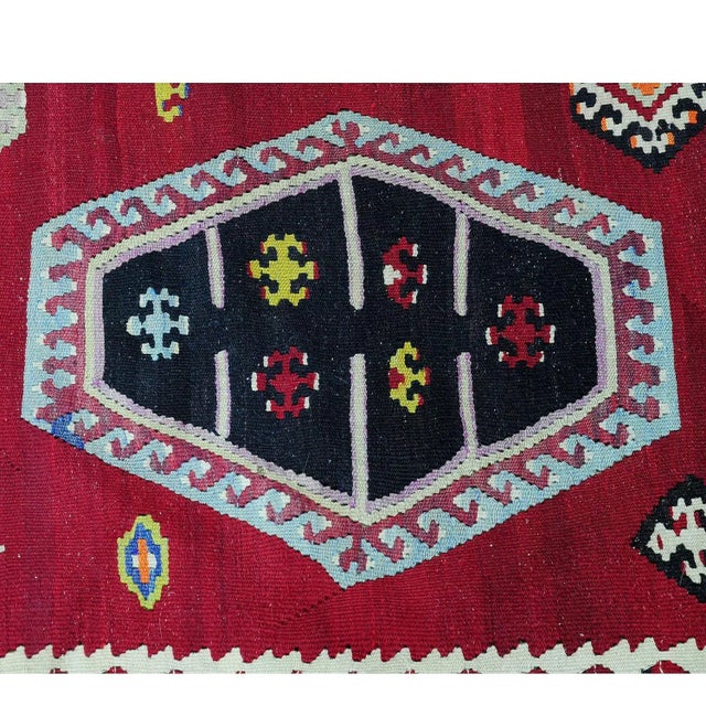 Textile Turkish Colorful Sarkisla Kilim Rug, 1930s For Sale - Image 7 of 11