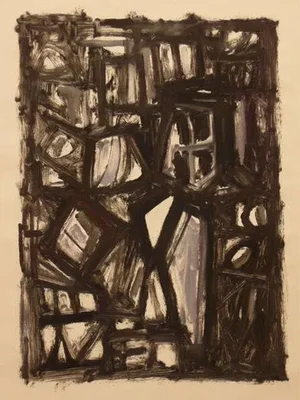 2010 "Eye Lashes" Gronk Abstract Hand-Printed Monoprint