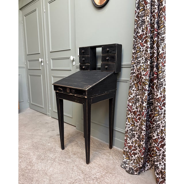 Small Antique Black Tiered Desk, 1890s For Sale - Image 11 of 15