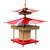 1950s Mid-Century Modern Pagoda Enameled Red Metal & Gold-Tone Tole Chinoiserie Chandelier For Sale - Image 4 of 18