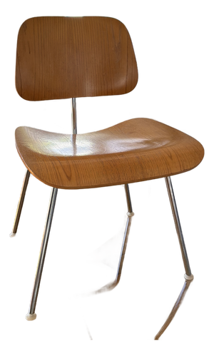 Vintage 1990s Eames DCM-style Molded Plywood Dining Chairs Purchased From Grot Modern Furniture in Redondo Beach.