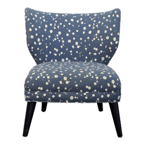 West Elm + Kate Spade Blue Polka Dot Lounge Chair