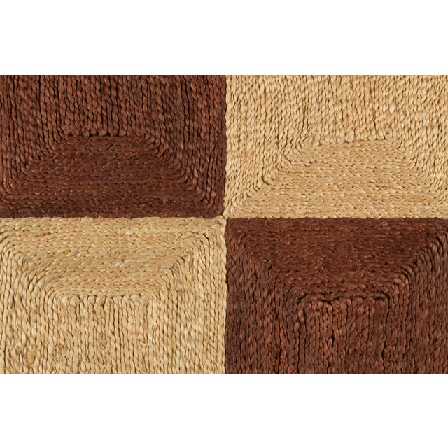Transitional Part & Parcel Goods Jute Block Runner, 2’6”x10’, Chocolate and Nutmeg For Sale - Image 3 of 4