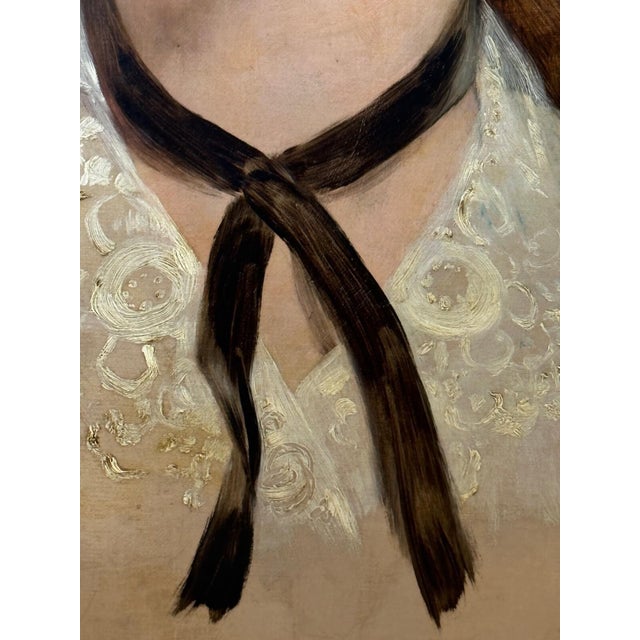 19th Century Oil Portrait Dated 1857 “Mrs George Wood” (Sarah Sophia, Née Clark) by John Wood— Oil on Canvas Gilt Framed For Sale - Image 13 of 18