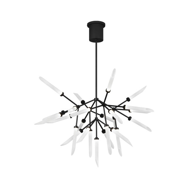 Contemporary Visual Comfort Modern Spur Chandelier LED Matte Black For Sale - Image 3 of 3
