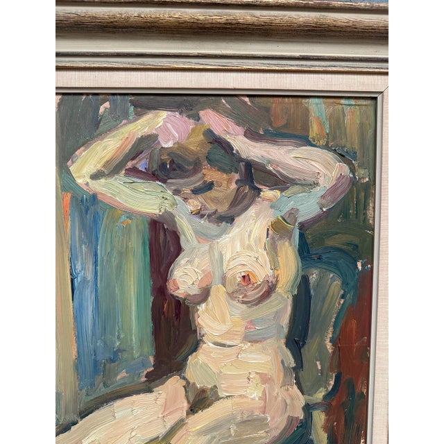 Gunnar Christenson, Nude Figurative Composition, 1950s, Oil Painting on Panel, Framed For Sale - Image 16 of 17