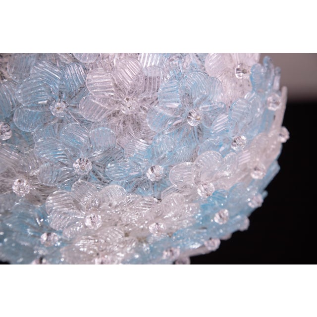Murano Flush Mount Flower and Metal by Seguso for Venini, Italy, 1960s For Sale - Image 12 of 13