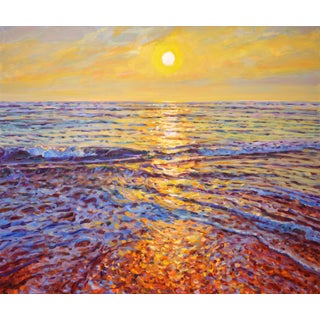 Amber Surf.Original Modern Hand Painting For Sale