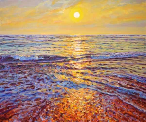 Amber Surf.Original Modern Hand Painting