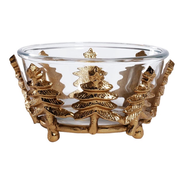 Forêt d’Hiver Tree Bowl, & Serving, Gold For Sale