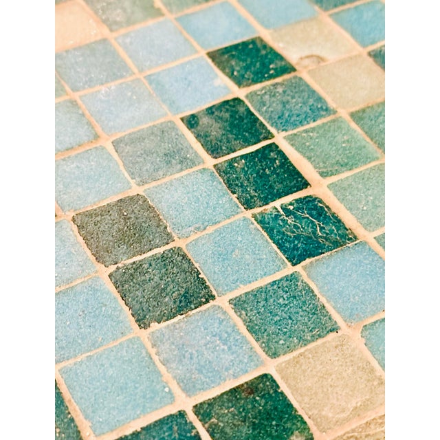 1970s Mid-Century Modern Mosaic Tile Top and Brass Coffee Table For Sale In Miami - Image 6 of 11