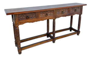 Early 20th Century Spanish Baroque Style Hardwood Console Table, 1930s