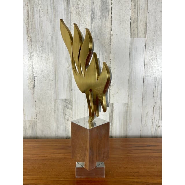 1980's Aluminum and Brass Sculpture by Michel For Sale In Dallas - Image 6 of 13