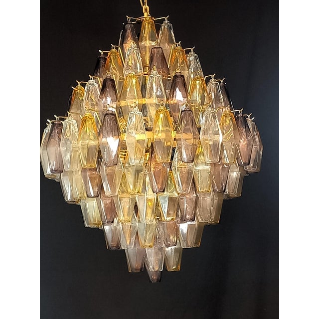 Pear-Shaped Chandelier with Multicolored Polyhedron Glass, 1962 For Sale - Image 6 of 11
