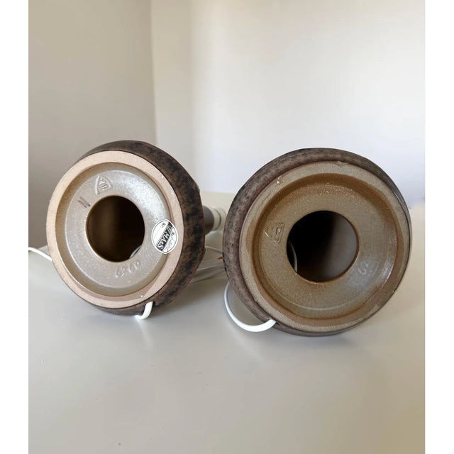 Mid-Century Modern Handmade Table Lamps by Marianne Starck for Michael Andersen & Son, Denmark, 1970s, Set of 2 For Sale - Image 3 of 9