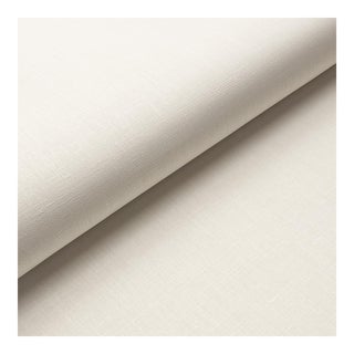 Schumacher Performance Linen Wallpaper in Ivory For Sale