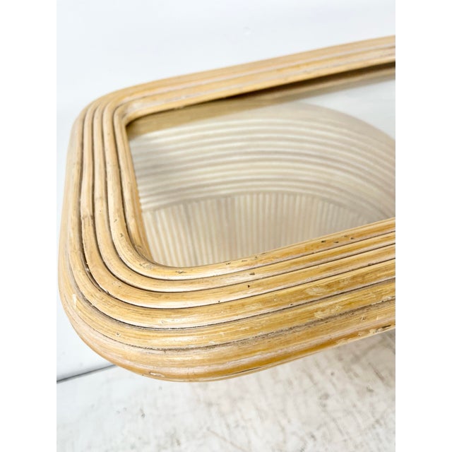Vintage Pencil Reed Rattan Arch Console Table For Sale - Image 9 of 12