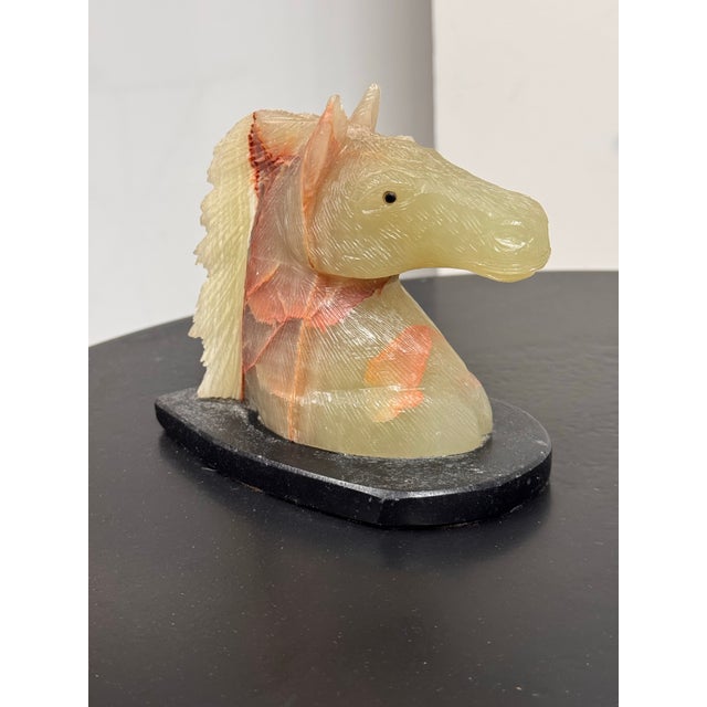 Design Plus Gallery presents a Carved Translucent Stone Horse Head Sculpture by Amsterdam Sauer. The piece showcases a...