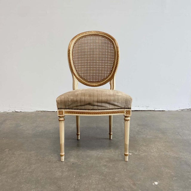 Set of 6 Antique French Style Cane Back Dining Chairs Chairish