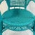 Vintage Coastal Boho Chic Turquoise Painted Wicker Chair. For Sale - Image 4 of 10