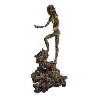 Léon de Pas, Female Nude Sculpture, 1980s, Bronze For Sale