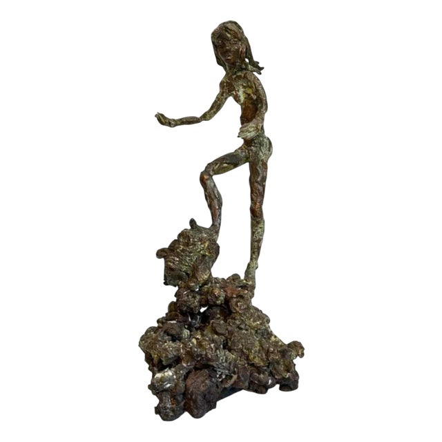 Léon de Pas, Female Nude Sculpture, 1980s, Bronze For Sale
