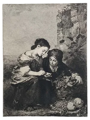 Albert Artigue after B. Esteban Murillo, Les Marchands de Fruits, Engraving, 1800s