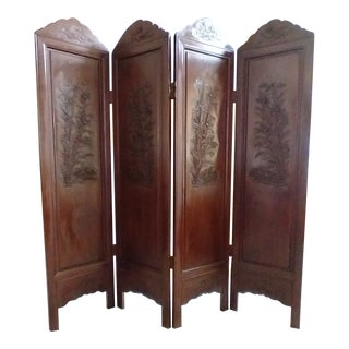 1950s George Zee Solid Wood Room Divider For Sale