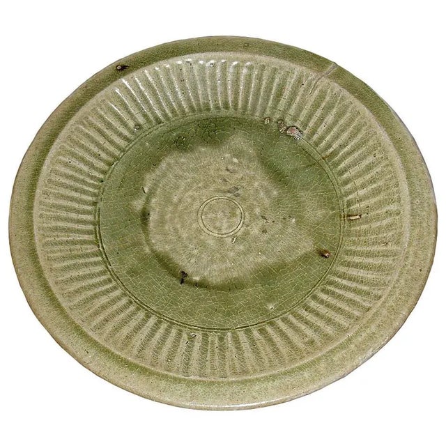 Light Green Thai Celadon Plate, 15th Century For Sale - Image 8 of 8