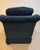 2000 - 2009 Custom Ethan Allen Rolled-Arm Skirted Armchair in Navy With Rope Trim For Sale - Image 5 of 9