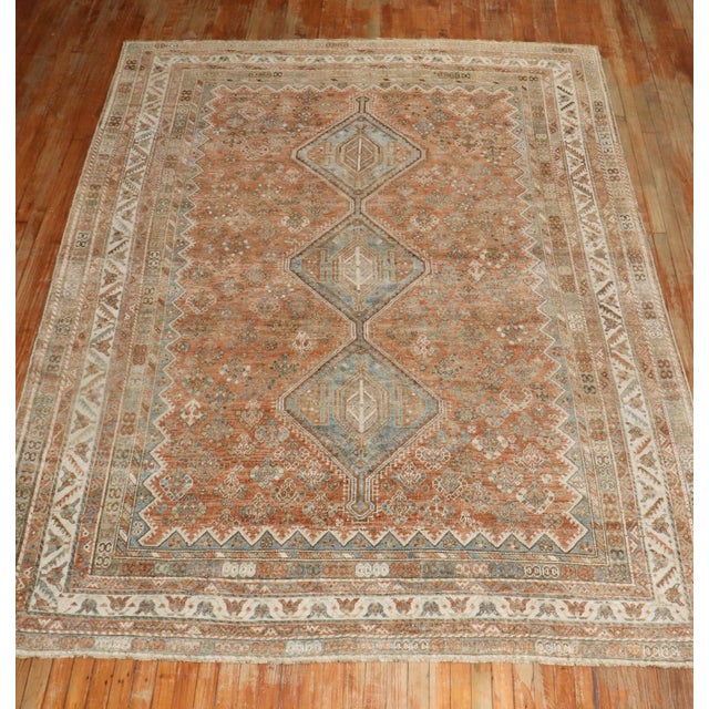 Zabihi Collection Tribal Antique Shiraz Room Size Rug - 7'5" x 10'5" For Sale - Image 12 of 12