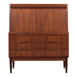 Mid-Century Modern Danish Secretaire in Teak by Erling Torvits for Klim Møbelfabrik, 1960s For Sale
