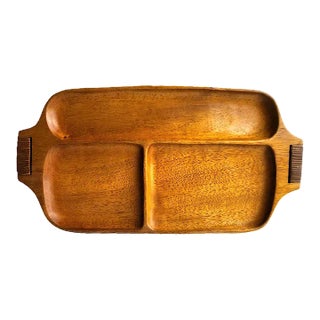1960s Arthur Umanoff Taverneau Wood Partitioned Tray for Pantalcraft Raymor For Sale