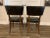 Super stylish pair of Italian mid-century modern side chairs. This handsome pair features walnut frames. and original...