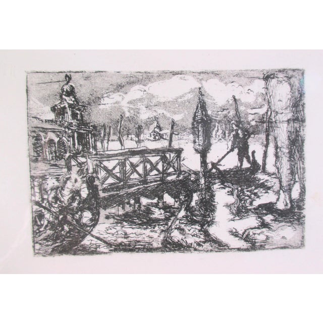 Etching of Venice Huber Mid-Century For Sale - Image 4 of 4