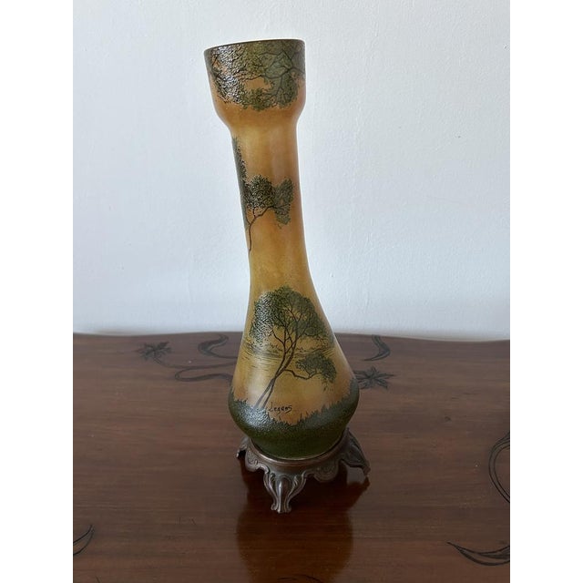 Large Art Nouveau Scenic Glass Vases by François-Théodore Legras, 1890s, Set of 2 For Sale - Image 6 of 18