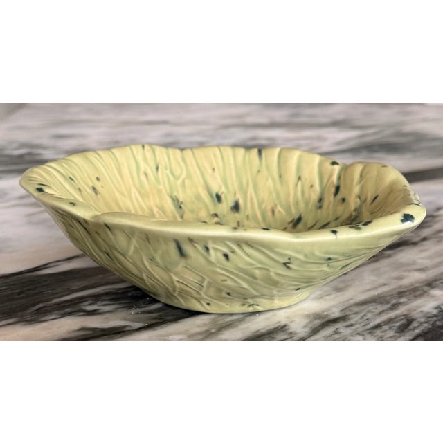 Green LastChance!Splatterware Majolica Style Cabbage Dish For Sale - Image 8 of 11